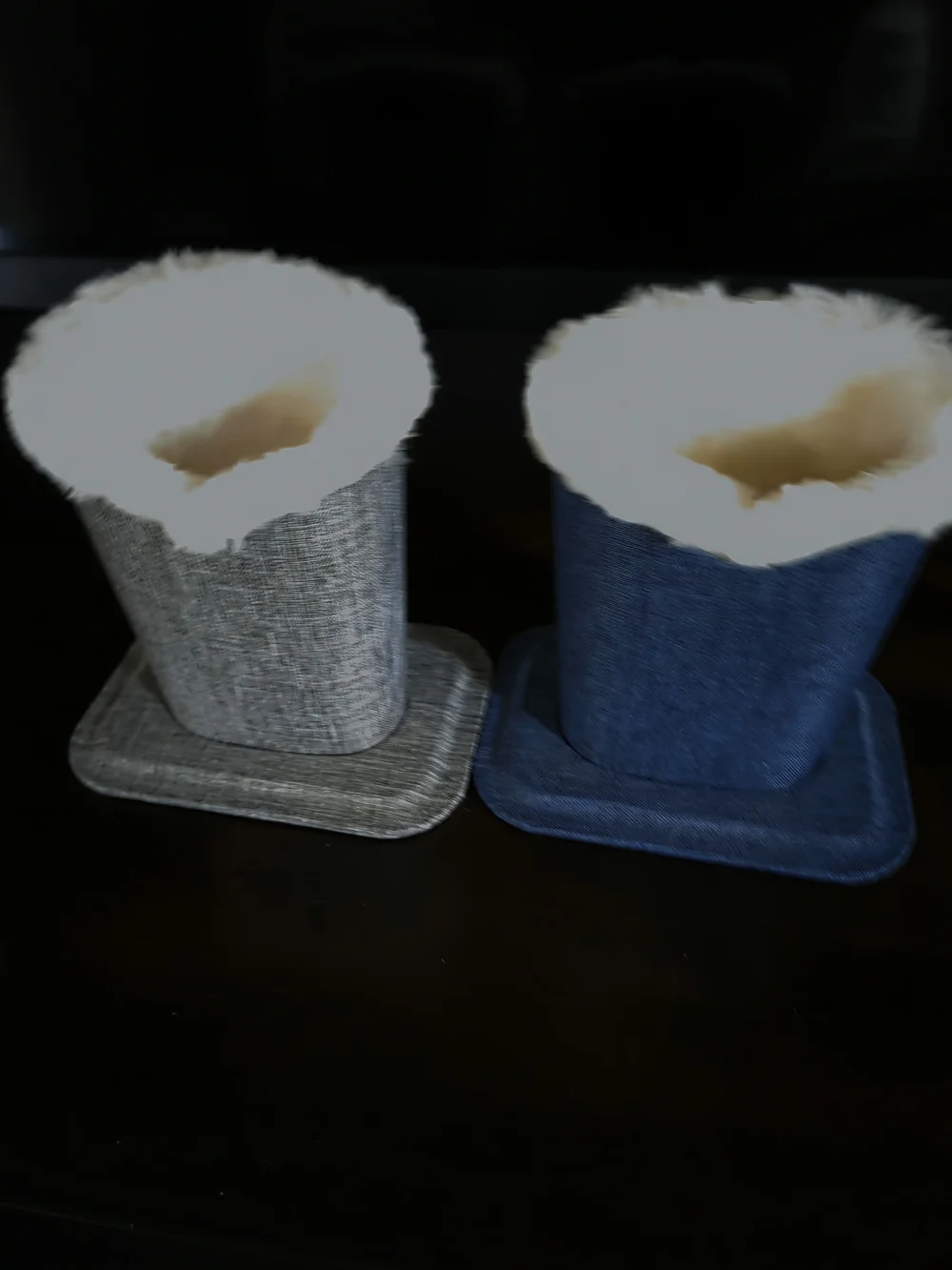 Pair of Cozy Faux Fur Lined Eyeglass Holders - Gray & Blue